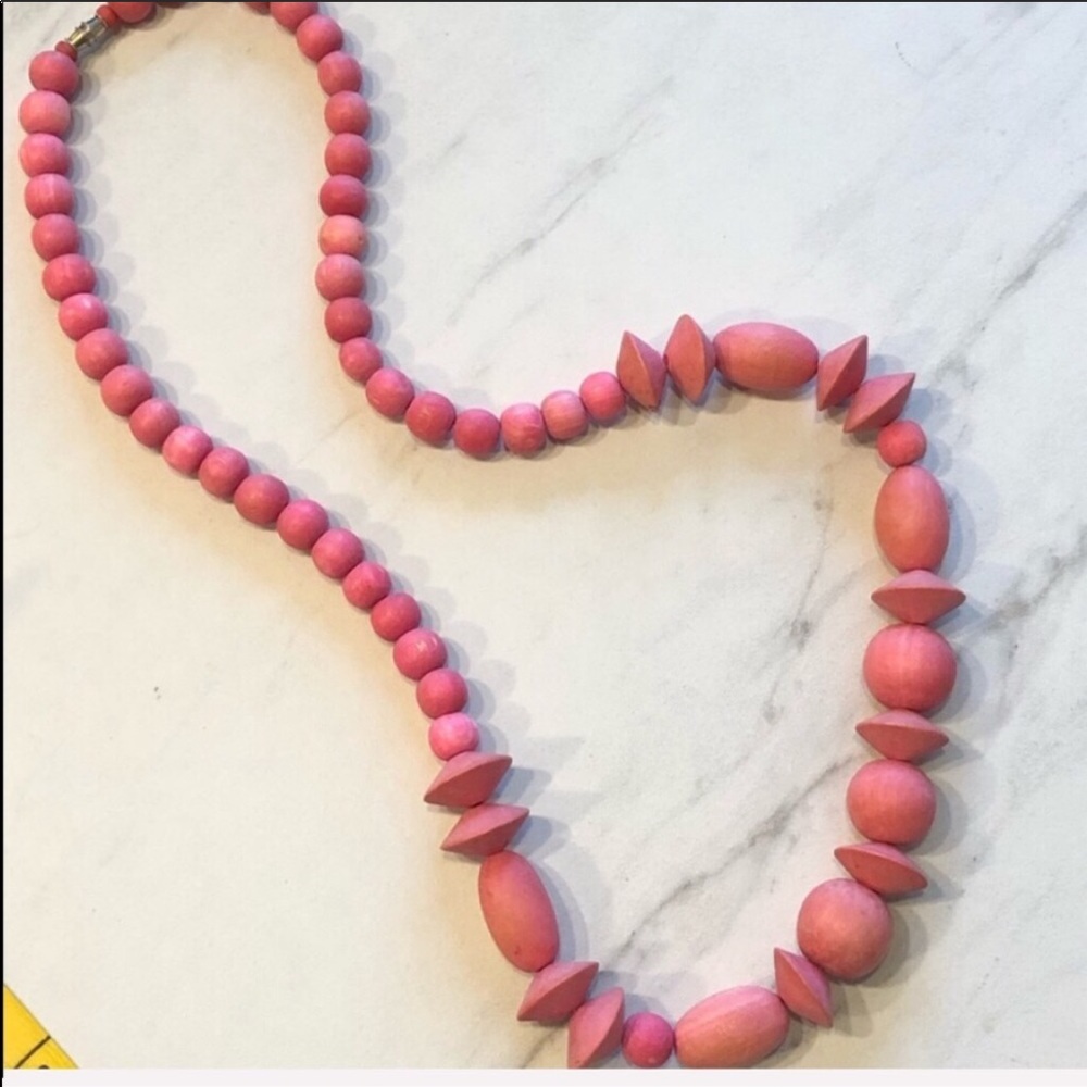 BOHO Pink Wood Bead Necklace BOGO 50% Off!